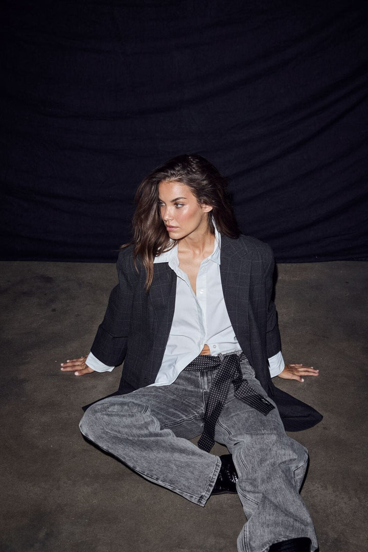 Haute L'Amitié - Smokey Check Single Blazer Hl10916 - Antracit Blazere 
