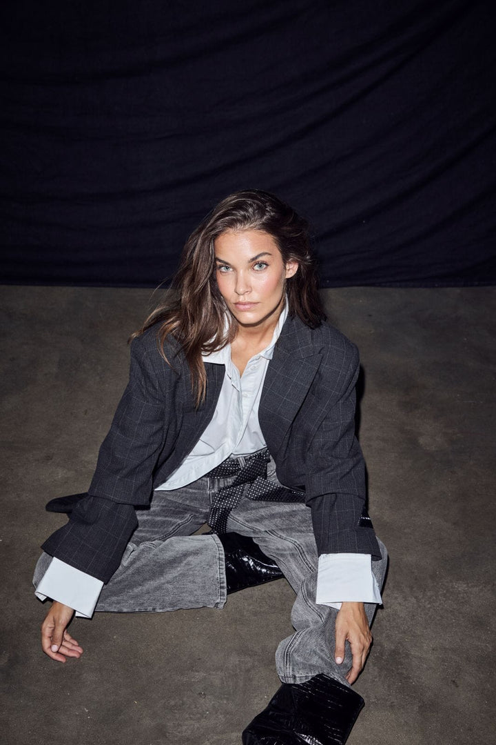 Haute L'Amitié - Smokey Check Single Blazer Hl10916 - Antracit Blazere 
