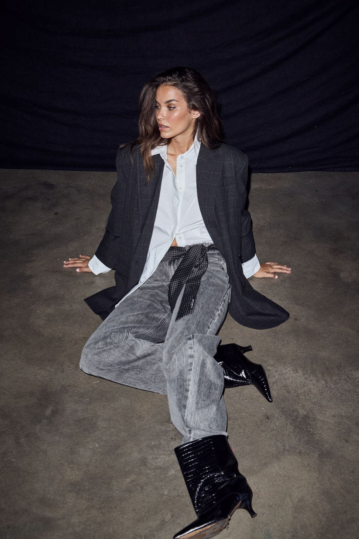 Haute L'Amitié - Smokey Check Single Blazer Hl10916 - Antracit Blazere 