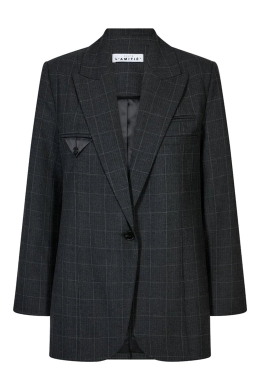 Haute L'Amitié - Smokey Check Single Blazer Hl10916 - Antracit Blazere 