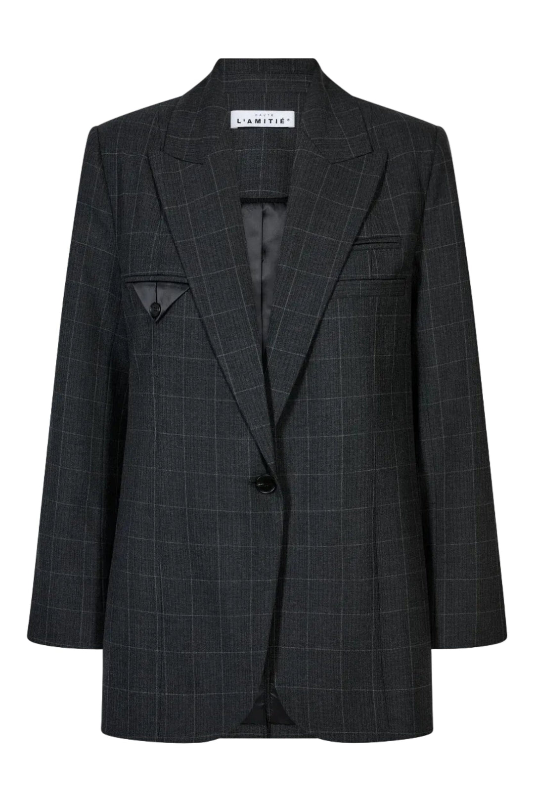 Haute L'Amitié - Smokey Check Single Blazer Hl10916 - Antracit Blazere 