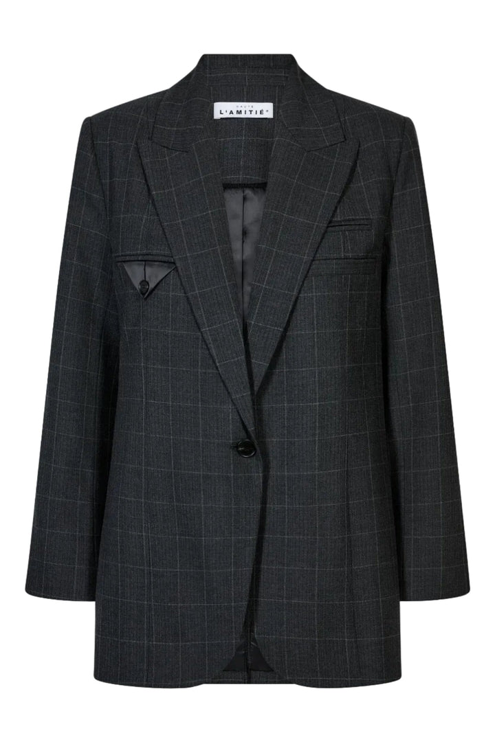 Haute L'Amitié - Smokey Check Single Blazer Hl10916 - Antracit Blazere 