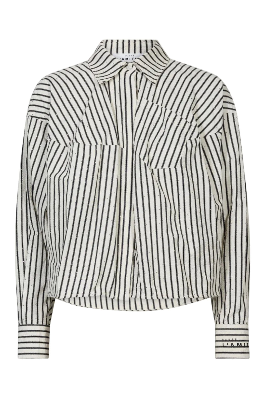 Haute L'Amitié - Sophie Mono Stripe Stone Shirt Hl10995 - Off-White / Black Stripe Skjorter 