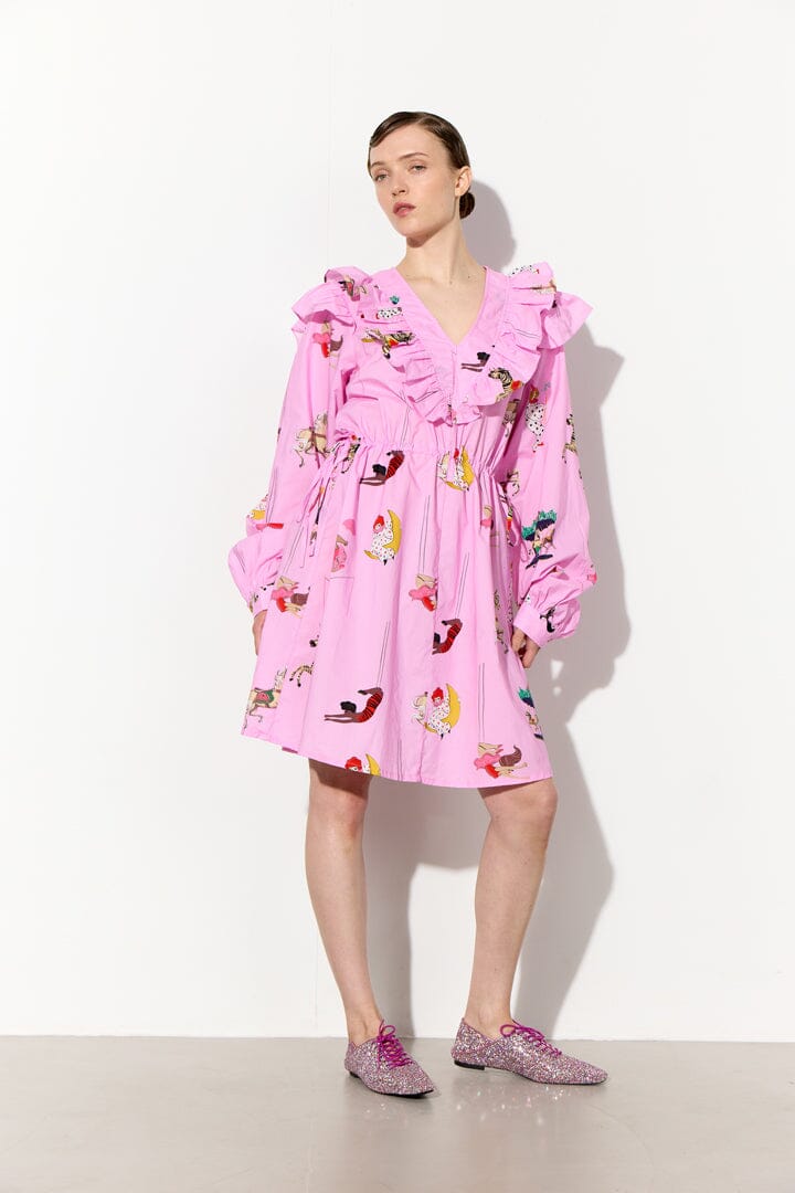 Hunkøn - Floss Dress 26537 - Pink Showstopper Art Print Kjoler 