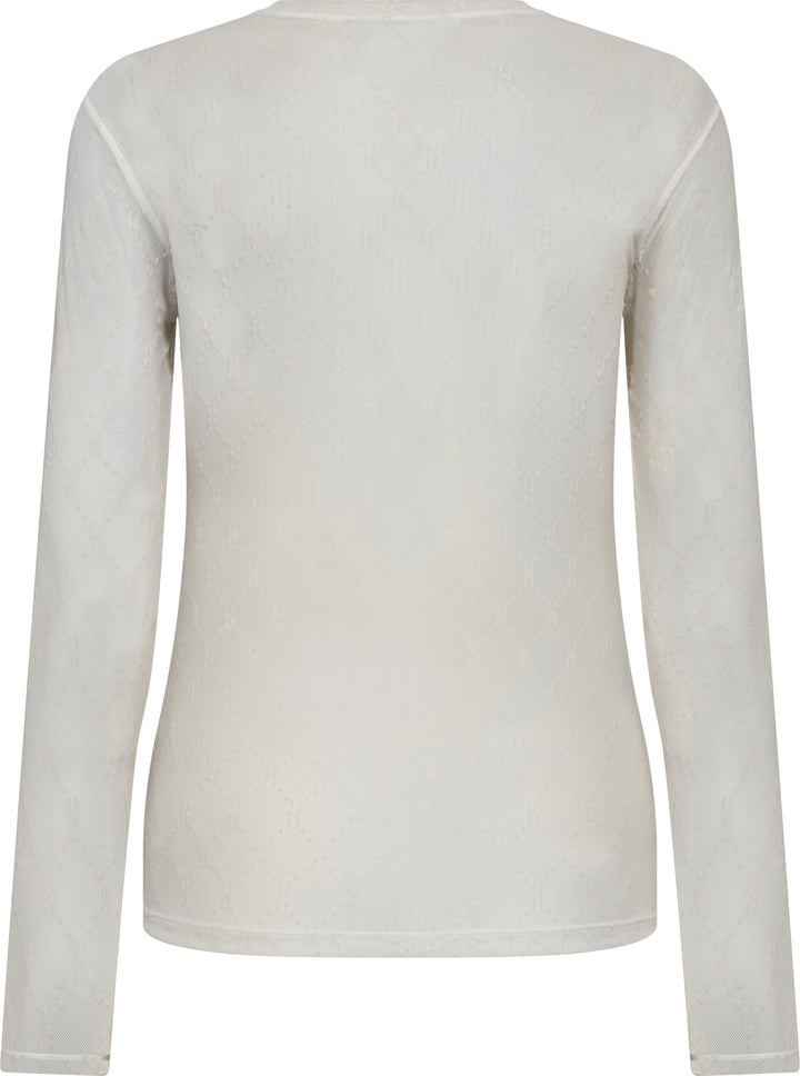 Hype The Detail - Mesh Blouse 300-1400 - 1 - Hvid Bluser 