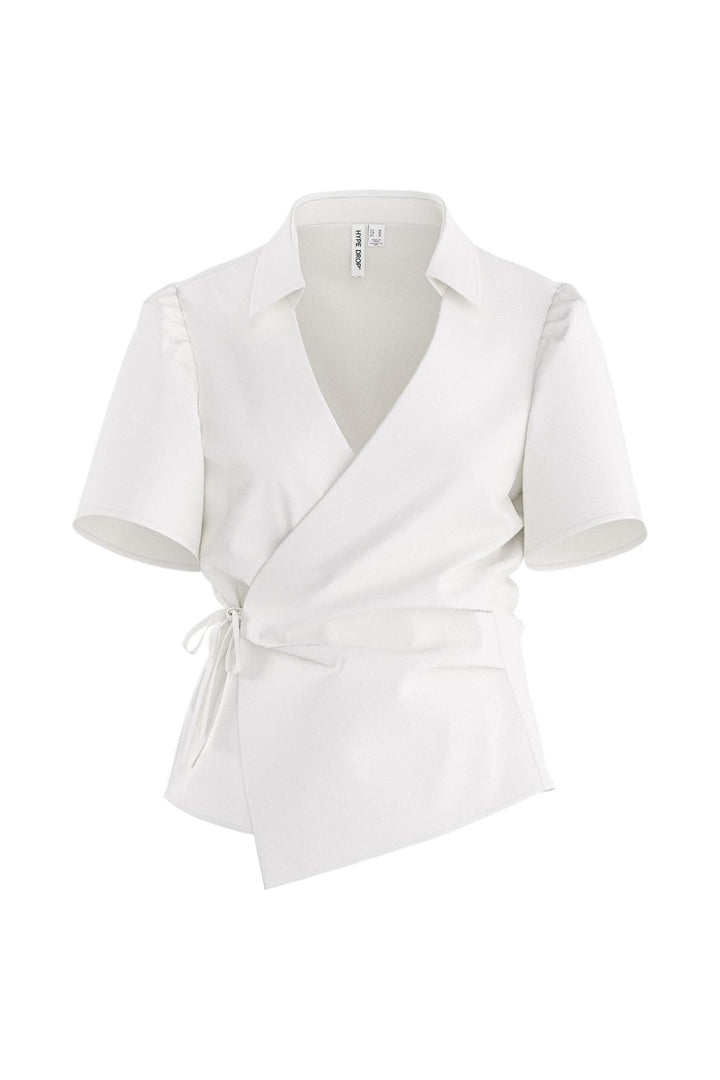 Hypedrop - Hdarlena Ss Wrap Shirt 32001132 - 5242287 - White