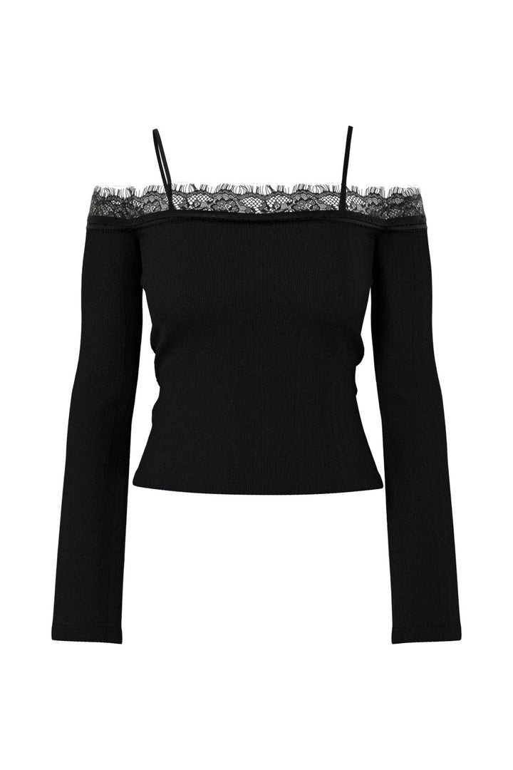 Hypedrop - Hdhavana Ls Fitted Off-Shoulder Lace Top 32000838 - 5184636 - Black