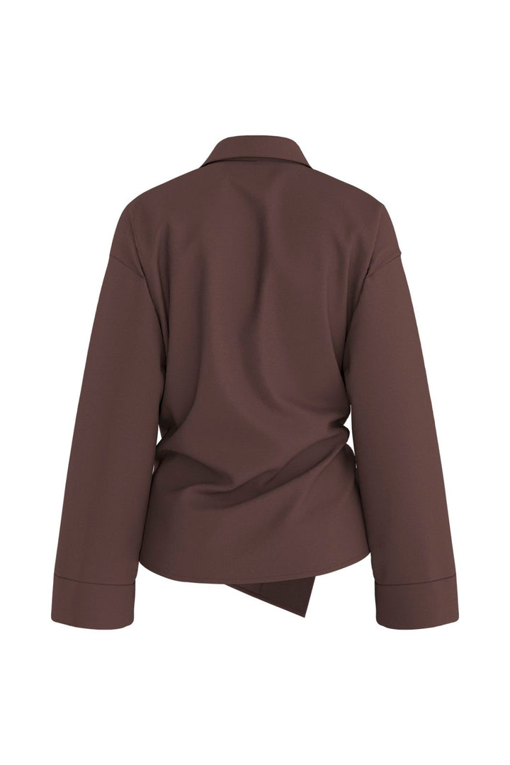 Hypedrop - Hdiris Asymmetric Ls Shirt 32000806 - 5184095 - Deep Mahogany