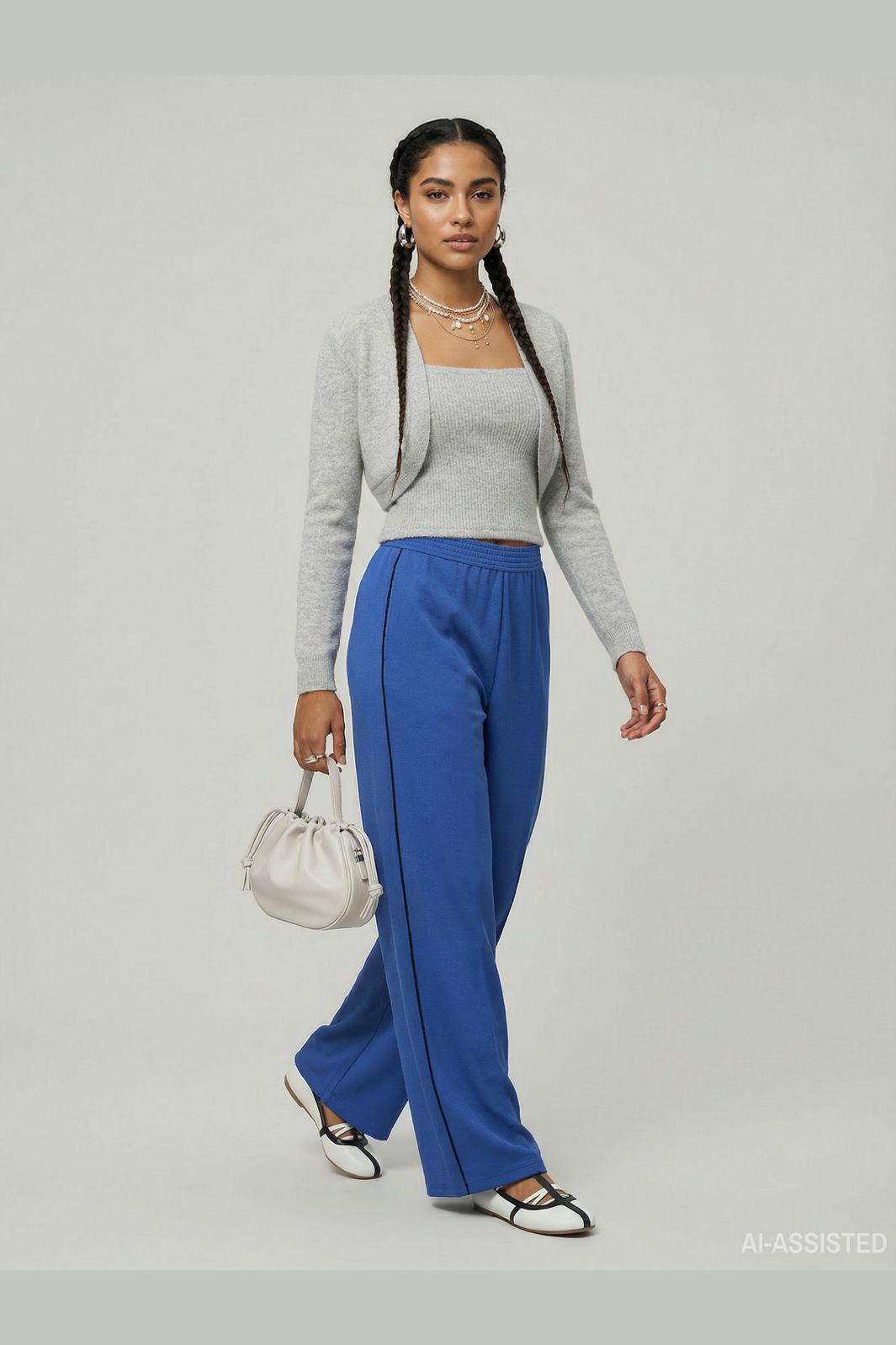 Hypedrop - Hdyvette Bolero Knit Set 32000441 - 5140140 - Light Grey Melange