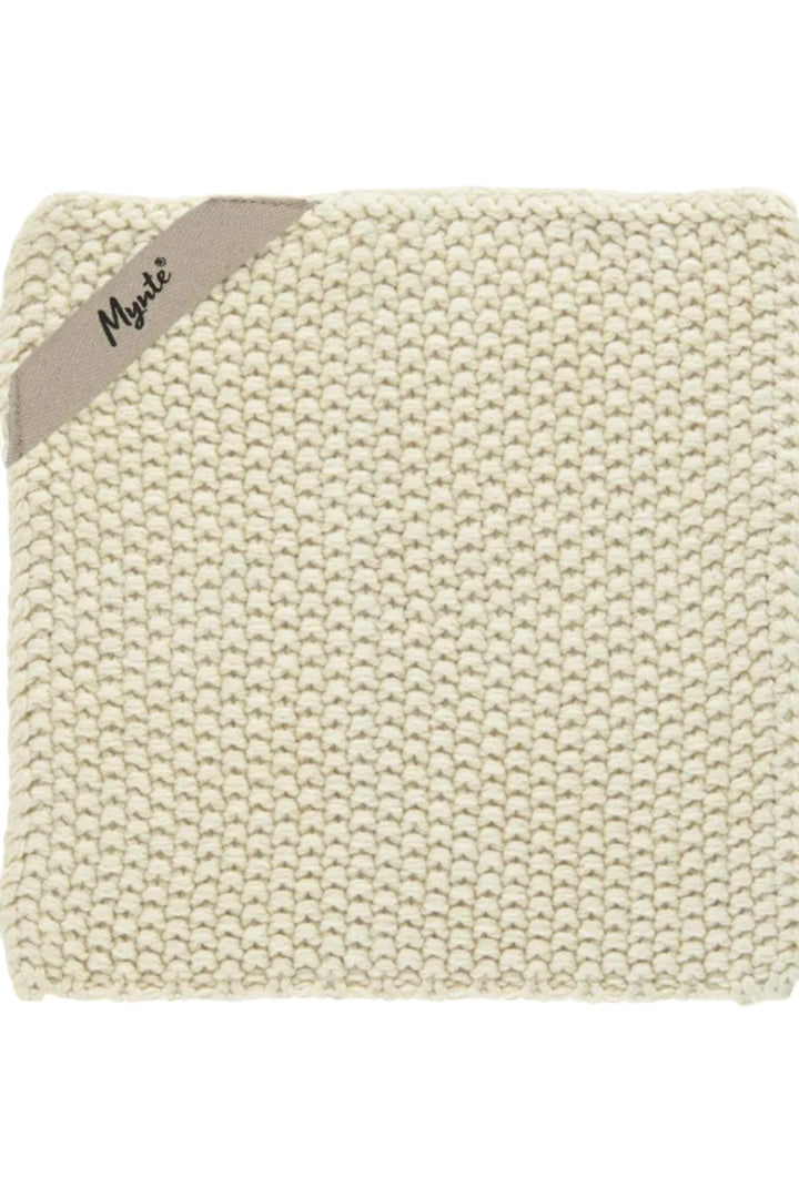 Ib Laursen - Grydelap Mynte Latte strikket - 100% bomuld, Strik - 6350-01