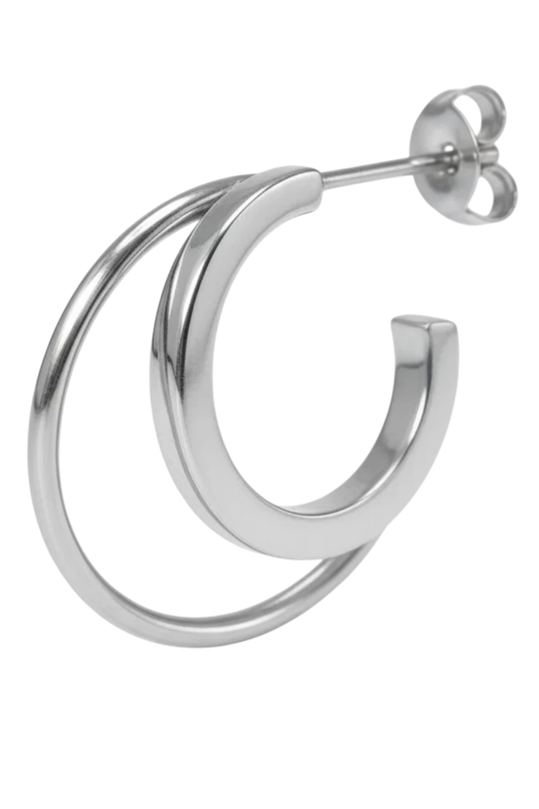 Jane Koenig - Double Olympia Hoop DOH-SS26-SS-S_RIGHT - Silver Øreringe 