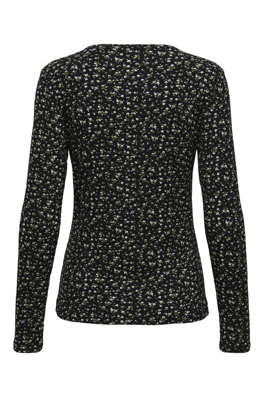 JDY - Jdybowie Life L/S O Neck Top - 4903905 Black Ditzy Flowers