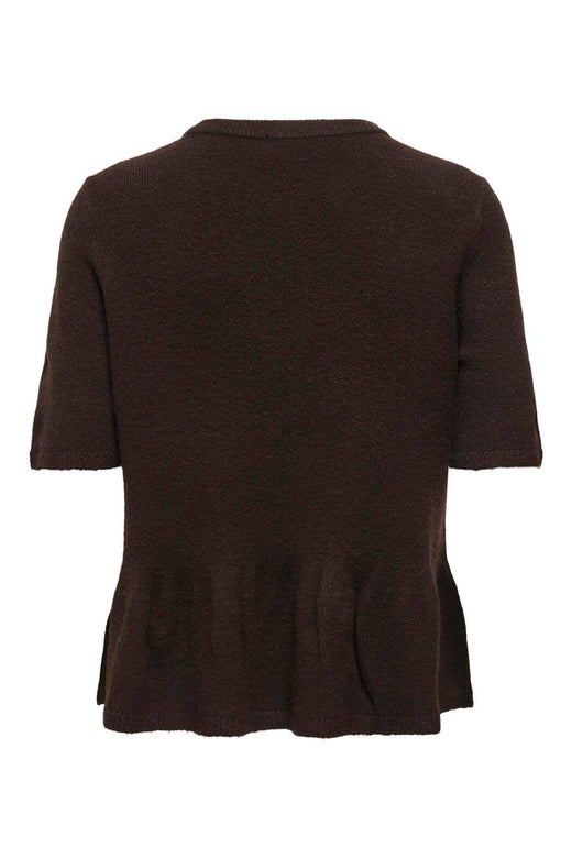 JDY - Jdybrilliant Life S/S On Peplum Pull Knt - 5038261 Coffee Bean Melange