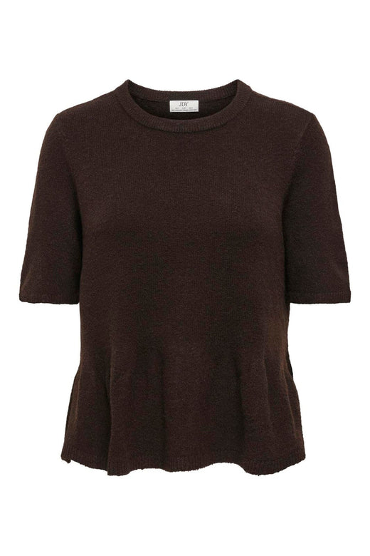 JDY - Jdybrilliant Life S/S On Peplum Pull Knt - 5038261 Coffee Bean Melange