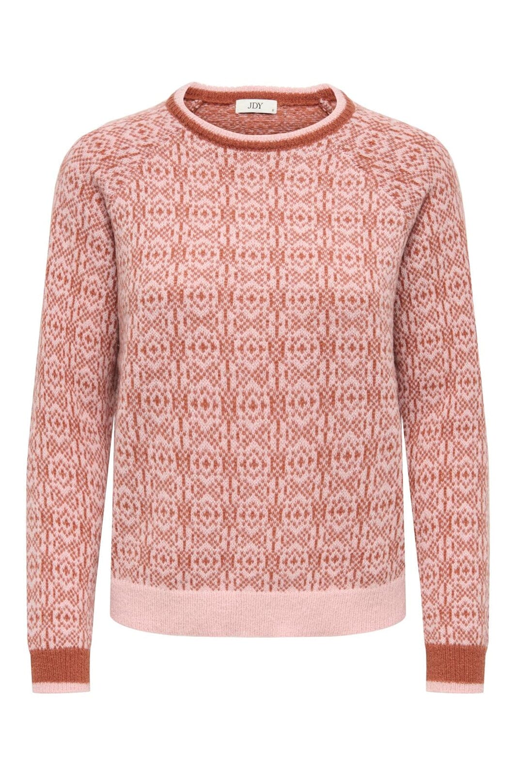 JDY - Jdybryn Life L/S Oneck Jacq Pullover Knt - 5049958 Peachskin W. Chutney Jacq.