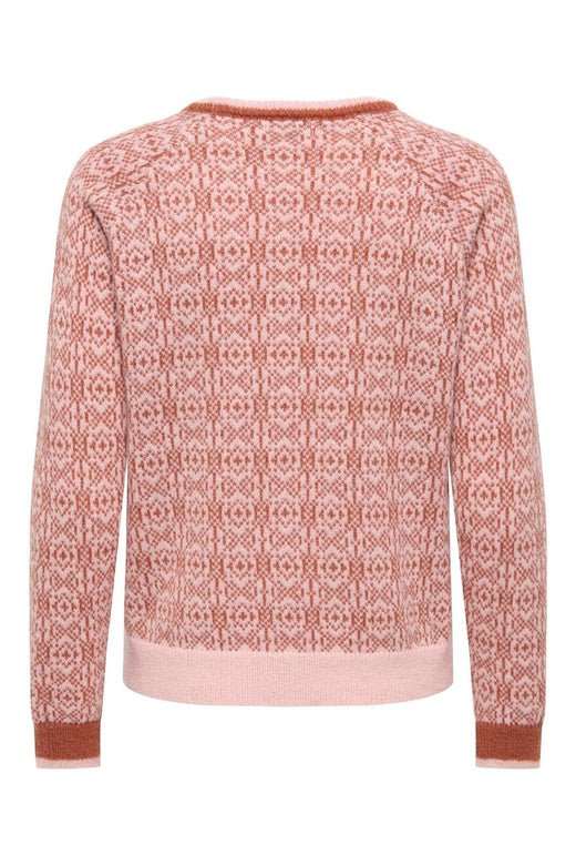 JDY - Jdybryn Life L/S Oneck Jacq Pullover Knt - 5049958 Peachskin W. Chutney Jacq.