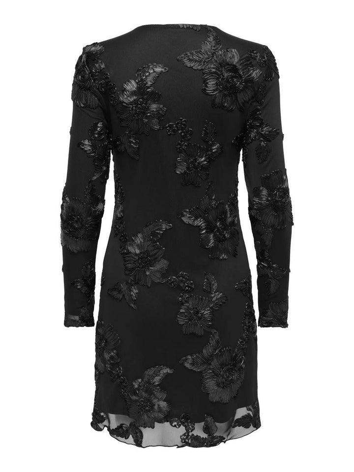JDY - Jdycasablanca L/S Mesh Short Dress - 5069408 Black Kjoler 