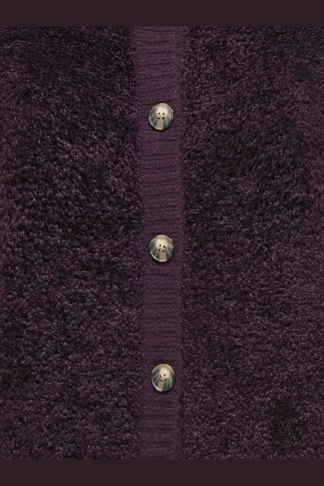 JDY - Jdyeira Life S/L On Button Vest Knt - 5105888 Plum Perfect
