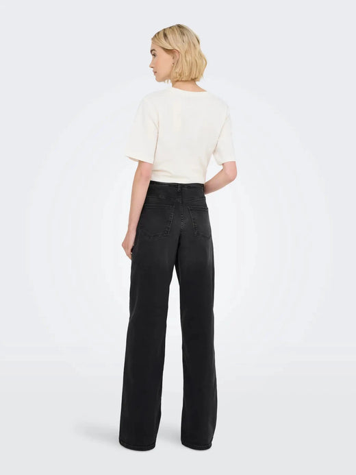 JDY - Jdyfelina-Fina Wide Blk Jeansdnm - 4775461 Black Denim Jeans 