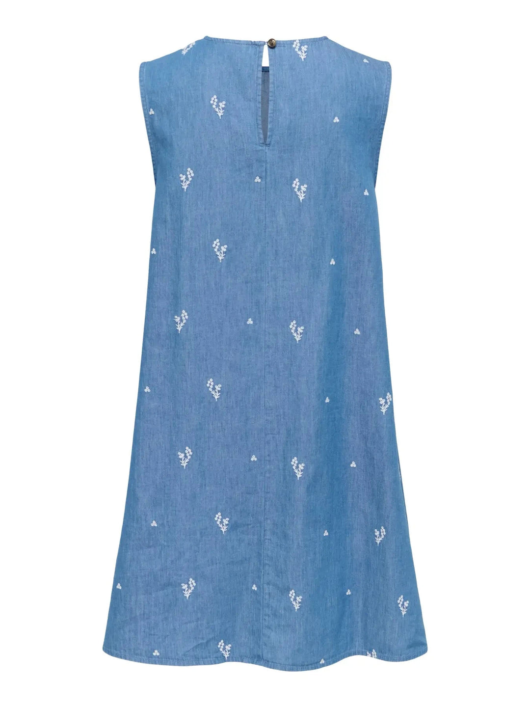 JDY - Jdykai S/L Dress Dia - 5049517 Light Blue Denim Cloud Dancer Emb Kjoler 