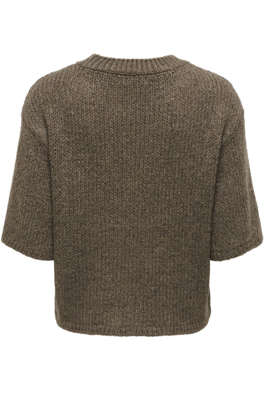 JDY - Jdylinea S/S Pullover O-Neck Knt - 4988041 Shitake Strikbluser 