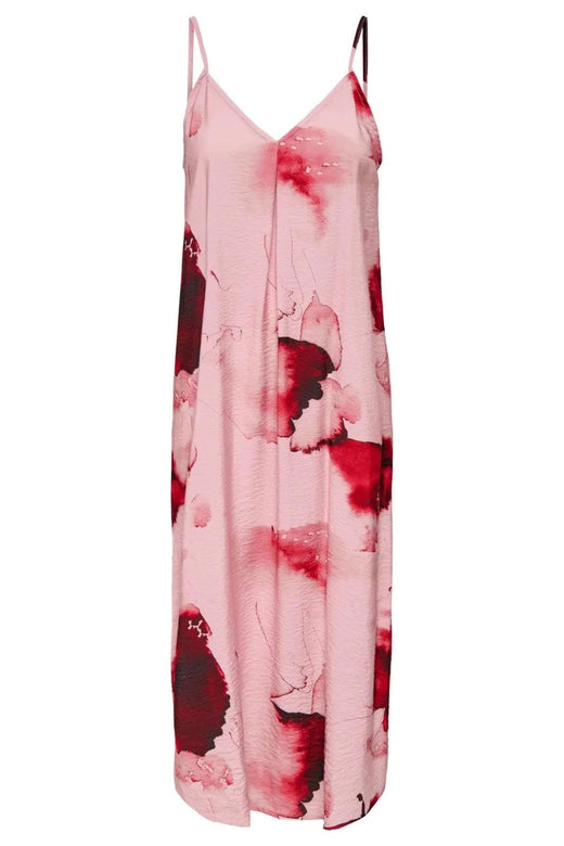 JDY - Jdymaya S/L Midi Dress - 5062516 Orchid Pink Hibiscus Flower Detail Kjoler 