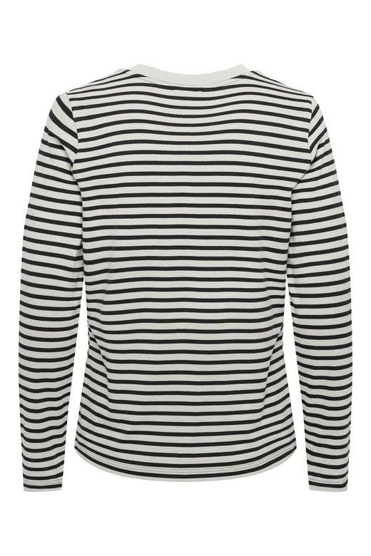 JDY - Jdypisa L/S Print Top - 5205688 Cloud Dancer New Stripe Black W Bs Heart