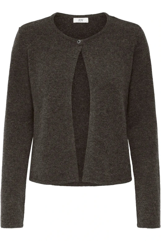 JDY - Jdyrue Life L/S One Button Cardigan Knt - 4907611 Bracken Melange Cardigans 