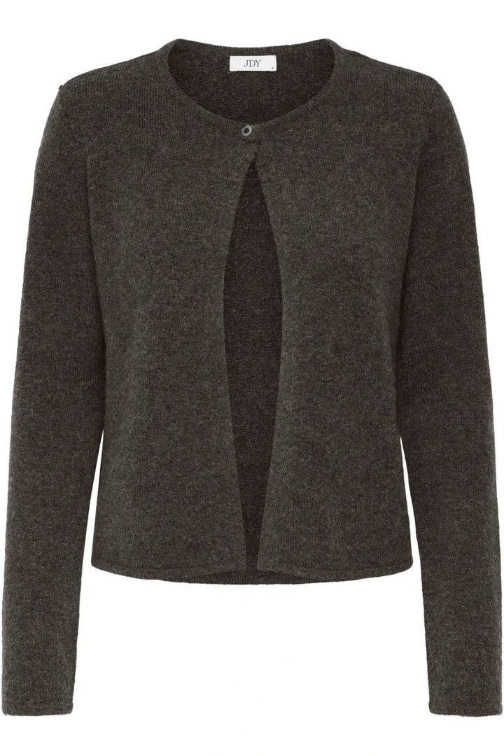 JDY - Jdyrue Life L/S One Button Cardigan Knt - 4907611 Bracken Melange Cardigans 