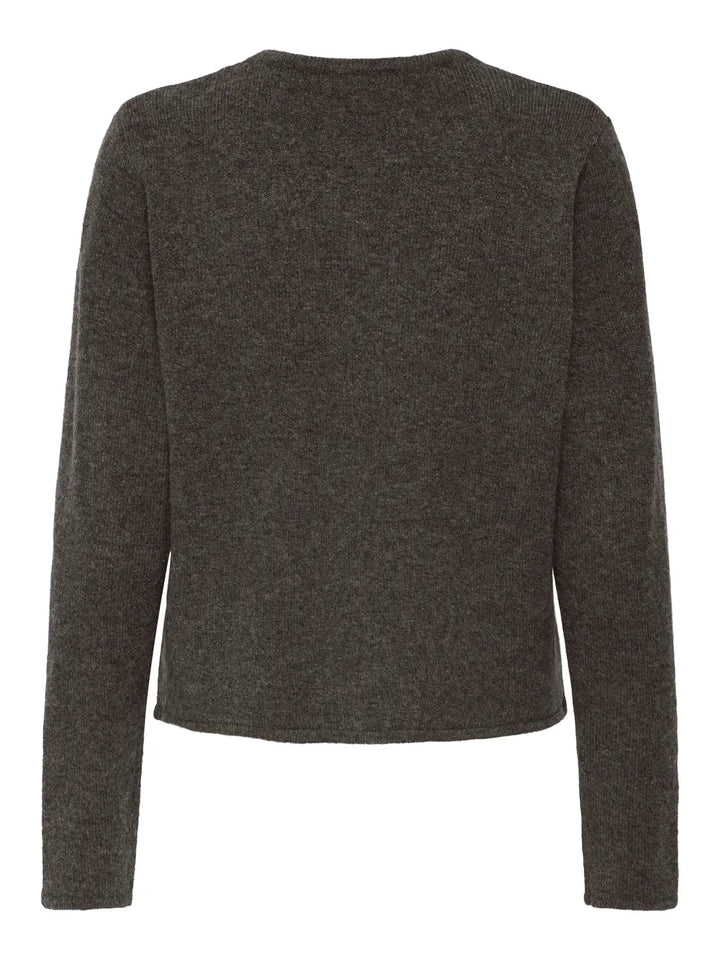 JDY - Jdyrue Life L/S One Button Cardigan Knt - 4907611 Bracken Melange Cardigans 