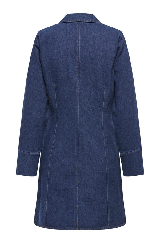 JDY - Jdysally Zip Stitch L/S Dress - 4874354 Dark Blue Denim