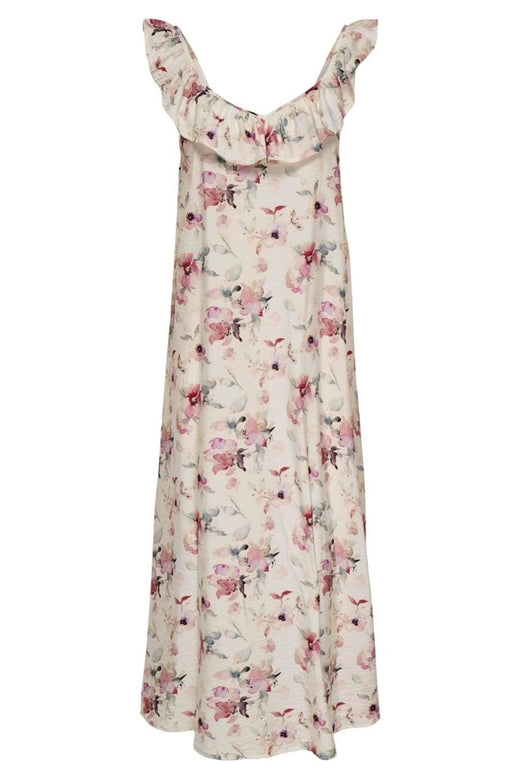 JDY - Jdytroya Life S/L Midi Dress Dia - 5015565 Cloud Dancer 11-03-26 Multi Flower