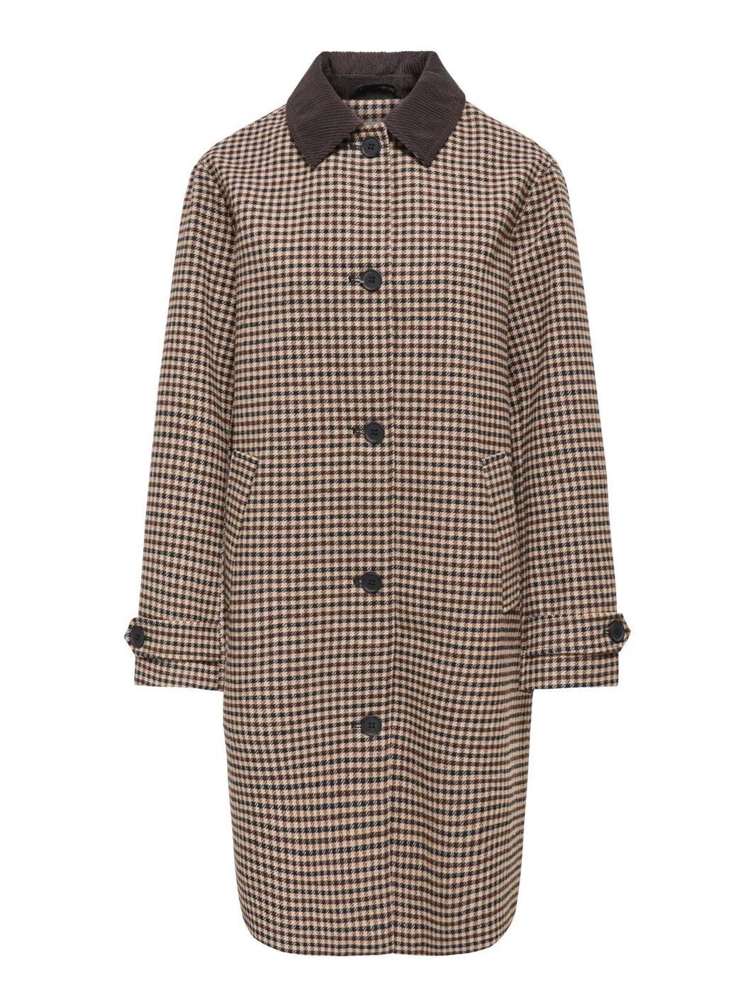JDY - Jdyvalerie Check Coat Yfm - 5044326 Iced Coffee Black And Chocolate Torte Frakker 