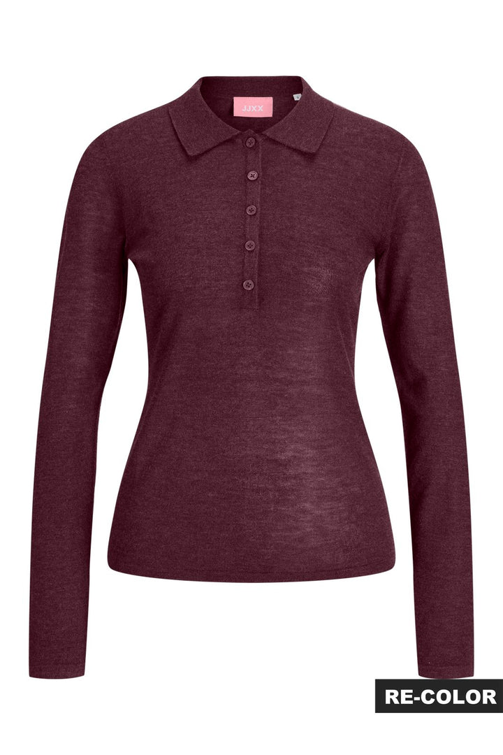 Jjxx - Jxalberte Polo Neck Knit - 5120814 Winetasting