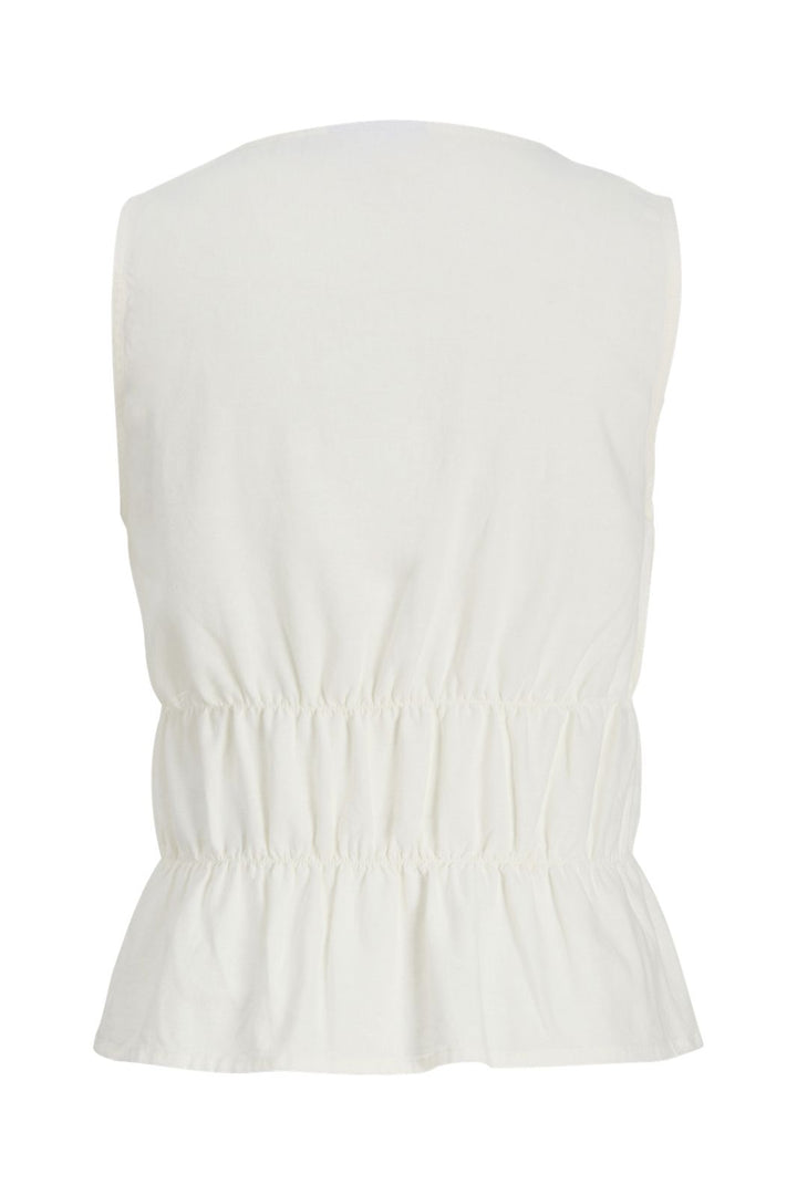 Jjxx - Jxalmira Linen Blend Tie Sl Top Ln - 4906589 Blanc De Blanc