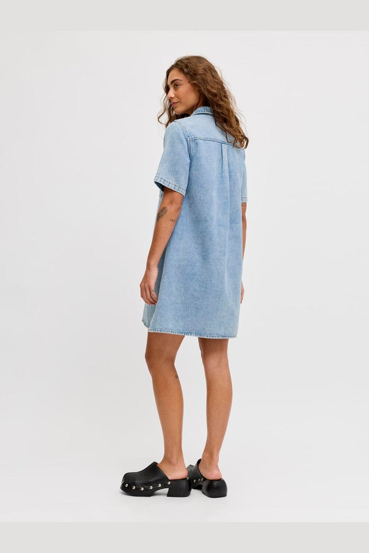 Jjxx - Jxamara Sille Ss Short Dress Sn - 4907322 Light Blue Denim