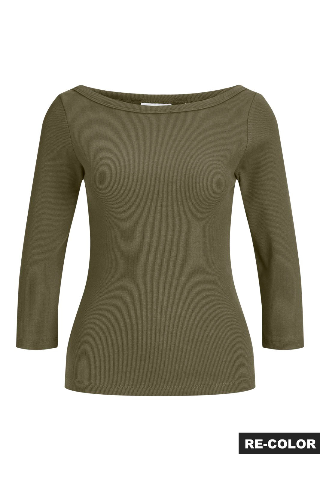 Jjxx - Jxfifi Str 3/4 Boatneck Top - 5236934 Burnt Olive