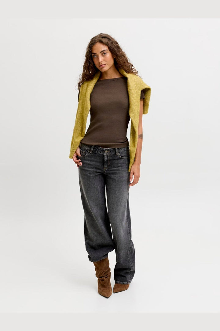 Jjxx - Jxfifi Str Ss Boatneck Tee - 5179401 Demitasse
