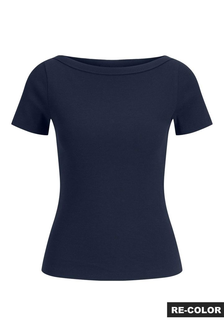 Jjxx - Jxfifi Str Ss Boatneck Tee - 5267249 Navy Blazer