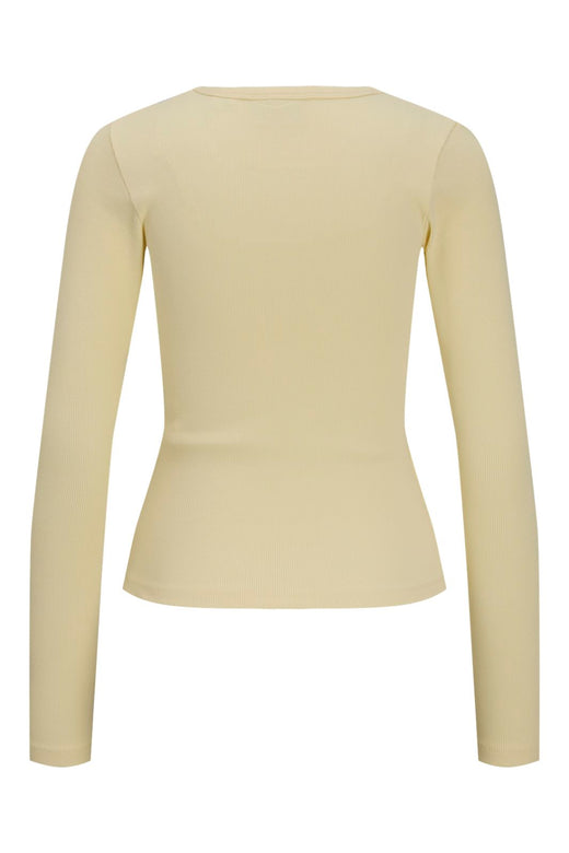 Jjxx - Jxfreya Str Ls V-Neck Top - 5144877 Pastel Yellow