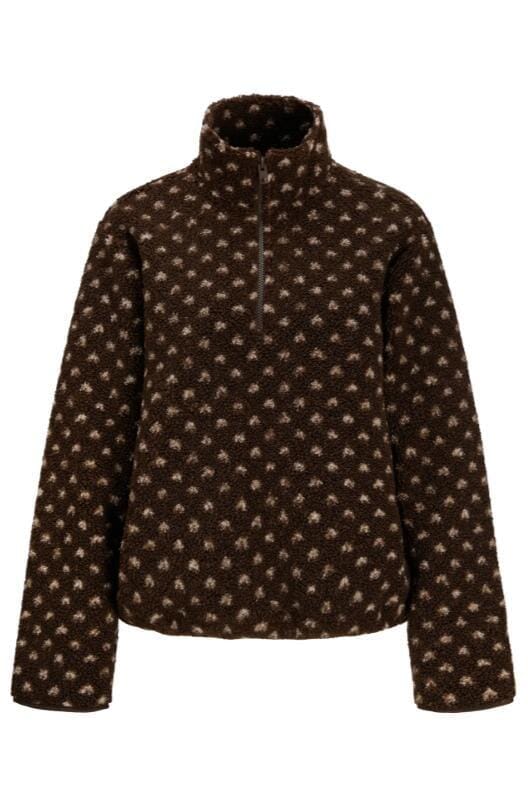 Jjxx - Jxvera Half Zip Teddy Jacket - 5034468 Bracken Petit Dot Off White Jakker 