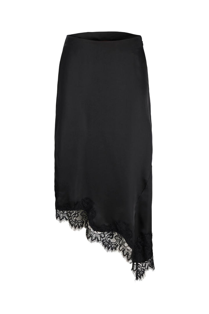 Jjxx - Jxvima Satin Asymmetric Skirt Ln - 5089448 Black