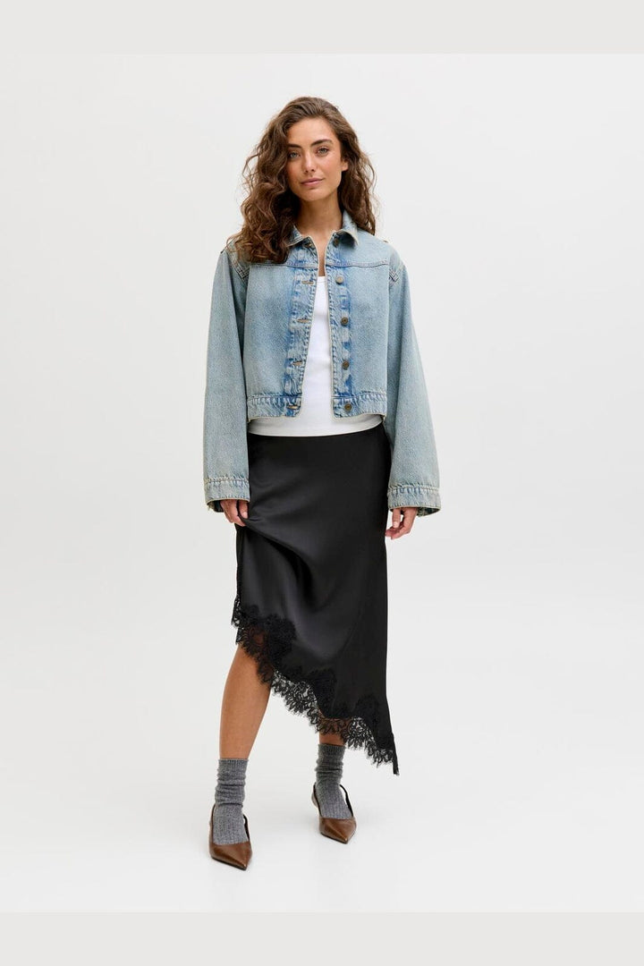 Jjxx - Jxvima Satin Asymmetric Skirt Ln - 5089448 Black