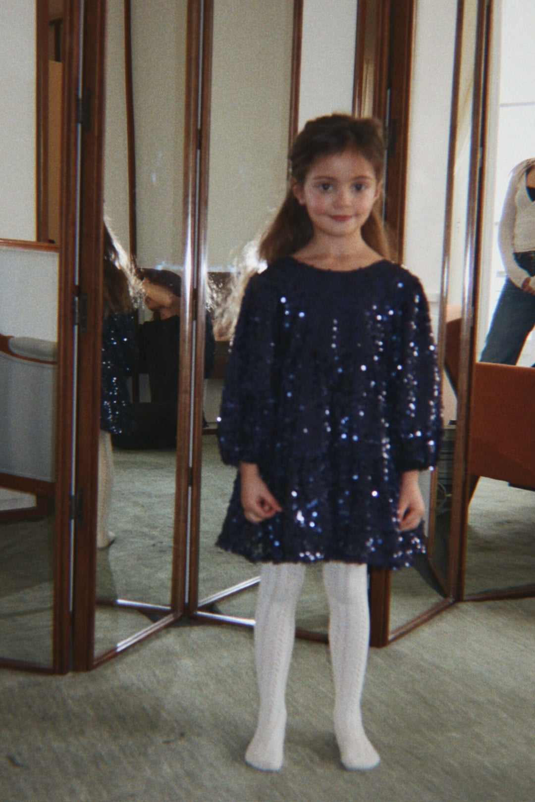 Konges Sløjd - Lila Sequins Bow Dress Ks106100 - Total Eclipse Kjoler 