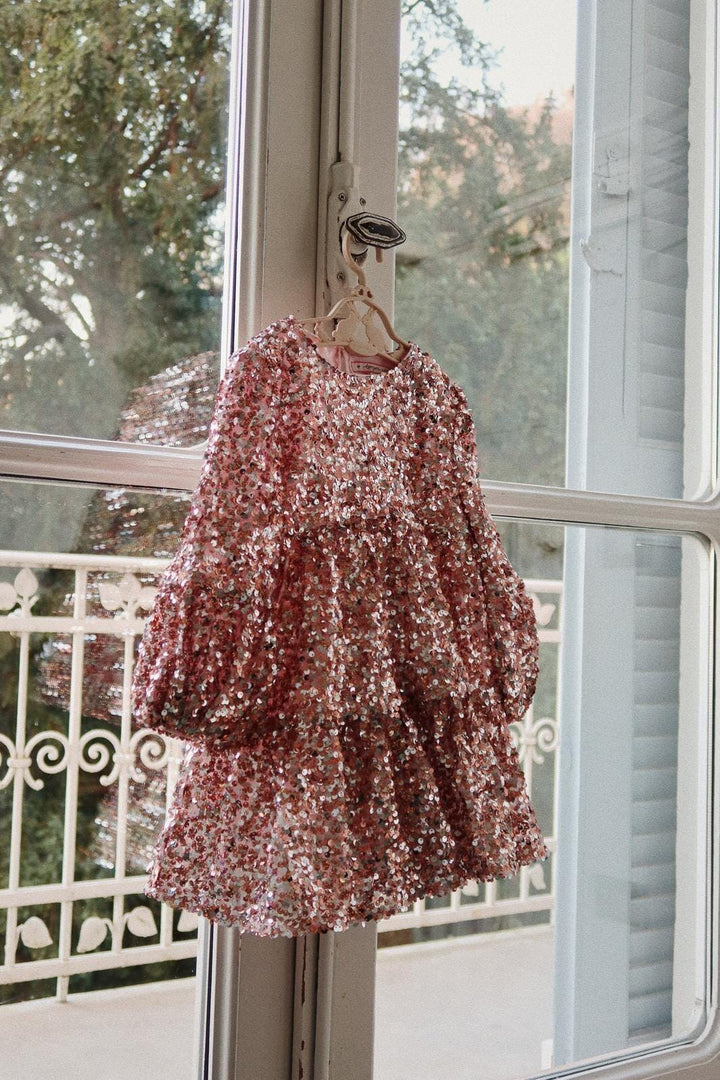 Konges Sløjd - Lila Sequins Dress Ks107391 - Grey/rosa