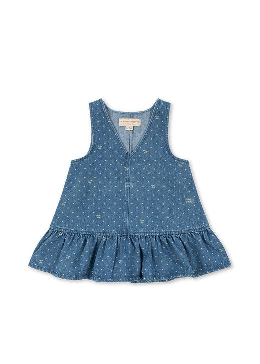 Konges Sløjd - Magot Frill Dress Gots Ks107092 - Cherry Dot Denim