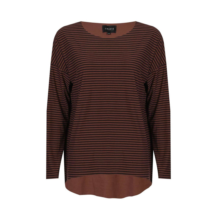 Liberte - Alma-Ls-Top 9504 - Espresso Stripe 