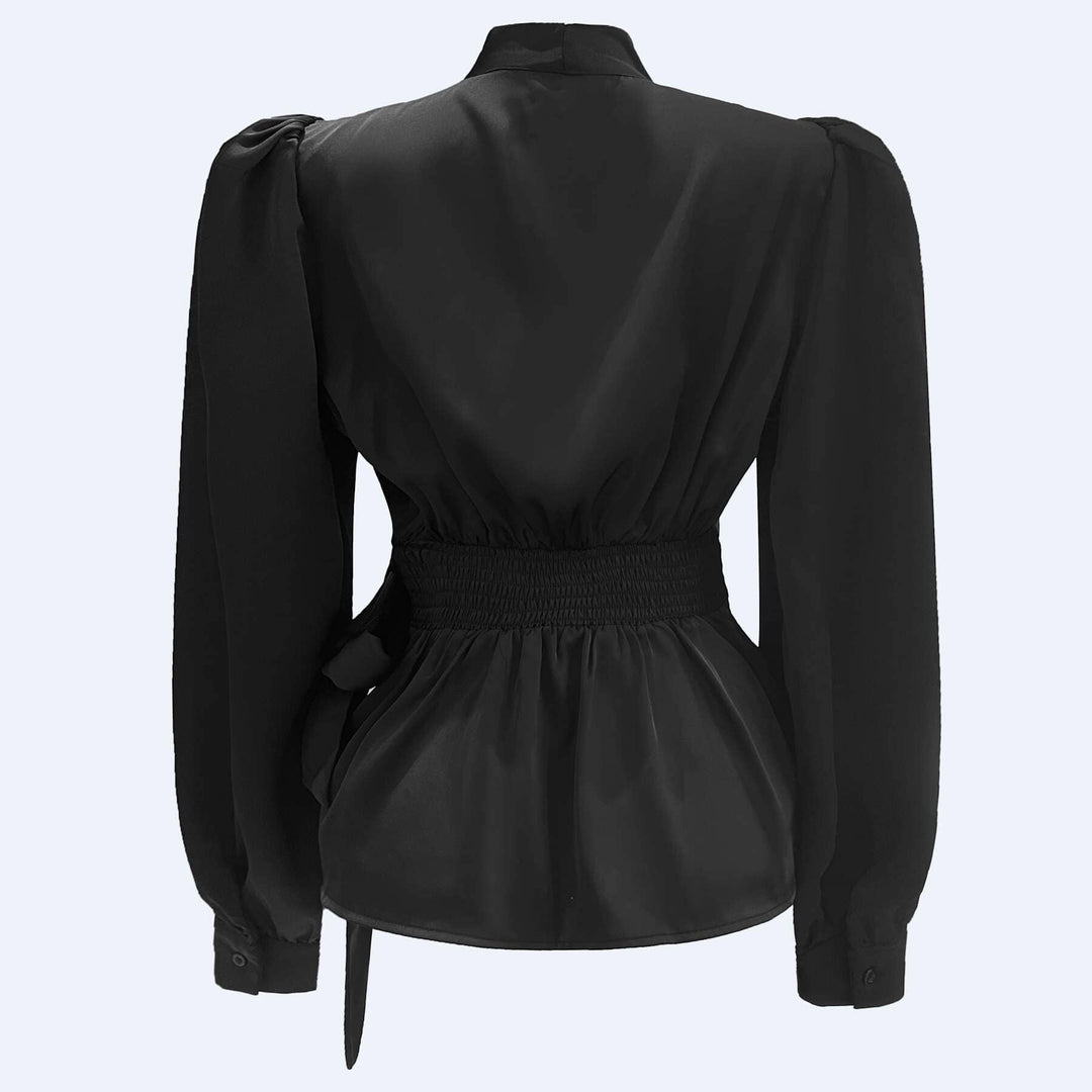 Liberte - Kiki-Ls-Wrap-Blouse 22310 - Black Bluser 