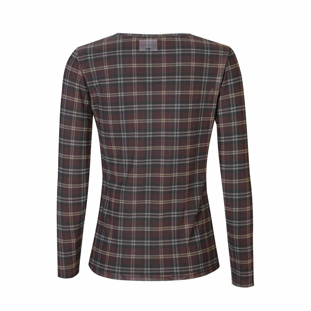 Liberte - Mesh Ls Tshirt 22065 - Dark Brown Check T-shirts 