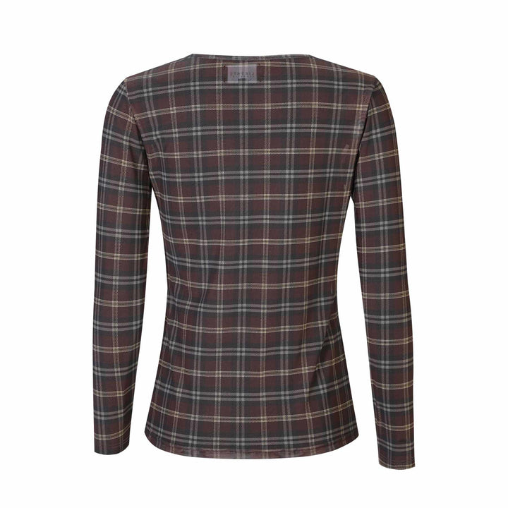 Liberte - Mesh Ls Tshirt 22065 - Dark Brown Check T-shirts 
